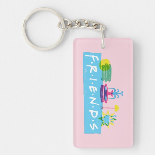 Porte-clés FRIENDS™ | Logo avec icônes (Devant)