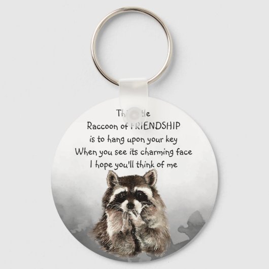 Porte-clés Friendship Raccoon Pense à moi (Recto)