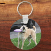 Porte-clés Frisbee Chien mème Porte - clé double face (Recto)