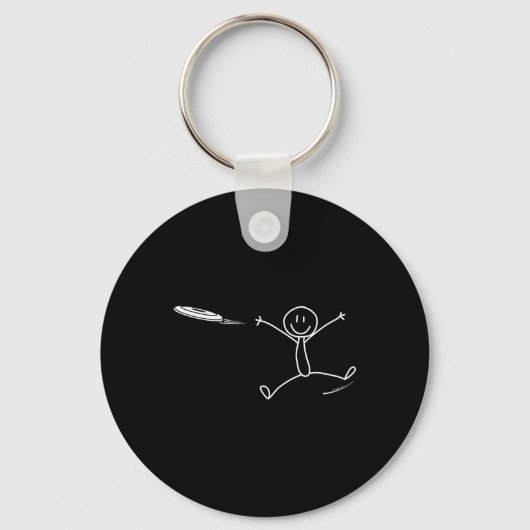 Porte-clés Frisbee Stickman Disc Golf Drôle de Frisbee ultime (Recto)