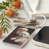 Porte-clés Frise de Bichon avec Noël Festif du Père Noël (Devant droit)