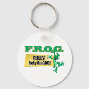 PORTE-CLÉS FROG CHRISTIAN ACRONYM FULLY RELY ON GOD