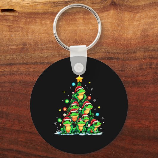 Porte-clés Frog Christmas Tree Funny Hopper Holiday Cute Frog (Recto)