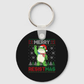 Porte-clés Frog Retro Merry Resistmas Funny Litical Ugly Chri (Recto)