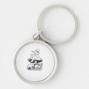 Porte-clés Frogue esthétique Cottagecore sur un champignon Go