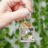 Porte-clés Fromage de chèvre français - chèvre - avec des her (main)