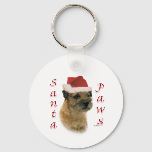 Porte-clés Frontière Terrier Père Noël Paws (Recto)