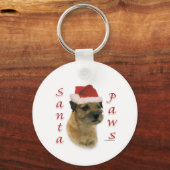 Porte-clés Frontière Terrier Père Noël Paws (Recto)