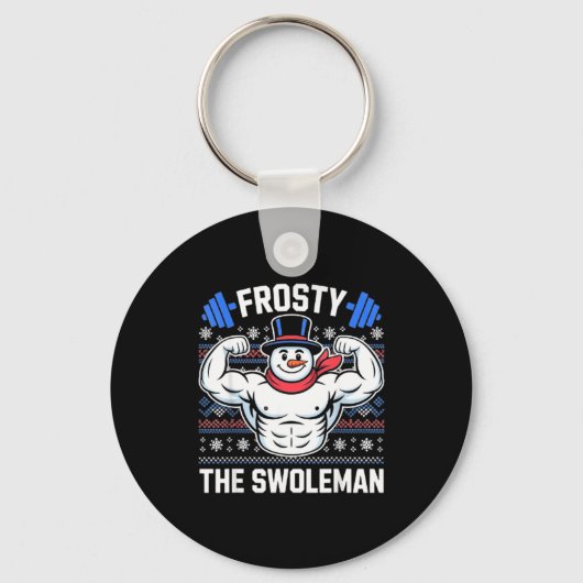 Porte-clés Frosty The Swoleman Funny Ugly Christmas Sweater G (Recto)