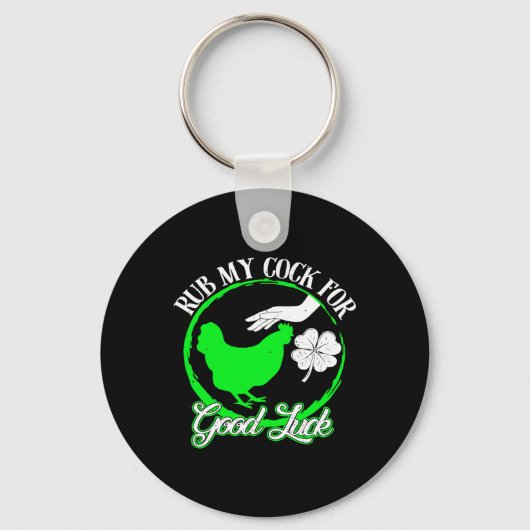 Porte-clés Frotte Mon Poulet Pour La Chance St Patrick (Recto)