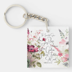 Porte-clés Fruit de l'Esprit floral rose