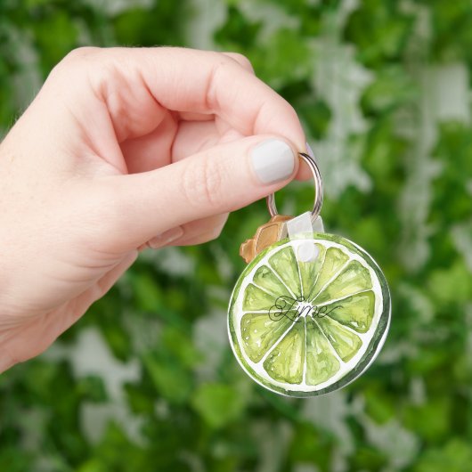 Porte-clés Fruit de lime verte agrume (main)