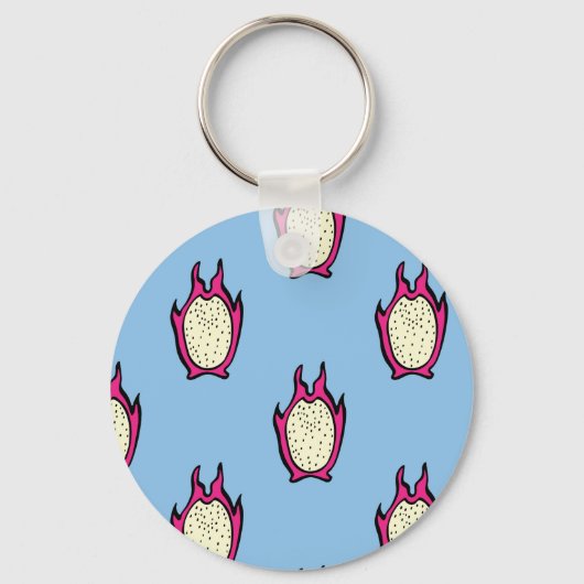 Porte-clés Fruit Dragon : Dessin Vintage d'encre. (Recto)