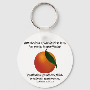 Porte-clés Fruit of the Spirit Peach / Apricot Bible Verse