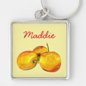 Porte-clés Fruits à l'aquarelle poire jaune fruits (Devant)