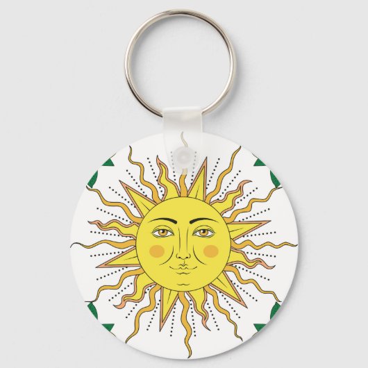 Porte-clés Fruits de citron tropicaux, Face Soleil. (Recto)
