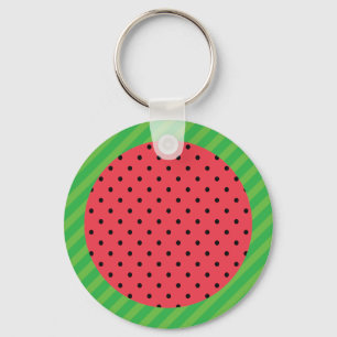 Porte-clés Fruits d'été de pastèque rose noir vert
