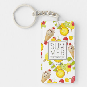 Porte-clés Fruits d'été et plaisirs de la glace