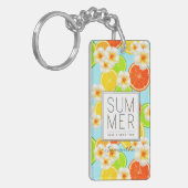 Porte-clés Fruits d'été frais et fleurs de Plumeria exotique (Devant gauche)