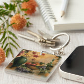 Porte-clés Fruits et vin avec des tonalités d'automne (Devant Droit)