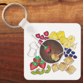 Porte-clés Fruits Fondue Fruit Berries Marshmallow Dessert (Recto)