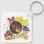 Porte-clés Fruits Fondue Fruit Berries Marshmallow Dessert (Dos)