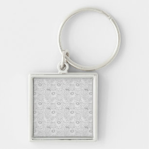 Porte-clés Fruits tropicaux sans couture motif noir et blanc