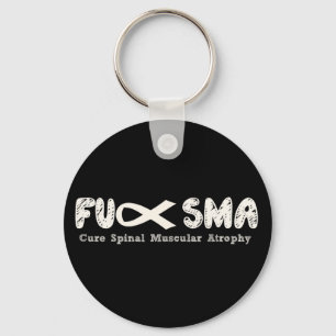 Porte-clés Fu SMA Awareness Ribbon Cream