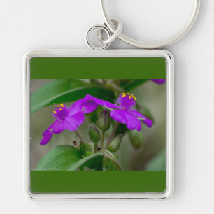 Porte-clés Fuchsia Spiderwort Twins Fleur sauvage Cadeaux Vêt