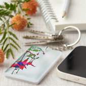 Porte-clés Fuchsia suspendu (Devant droit)