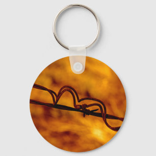 Porte-clés Fugue de fil à barbe orange jaune