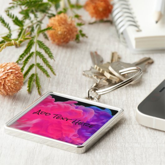 Porte-clés Fumée numérique rose et violet (Côté)