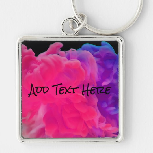 Porte-clés Fumée numérique rose et violet (Devant)
