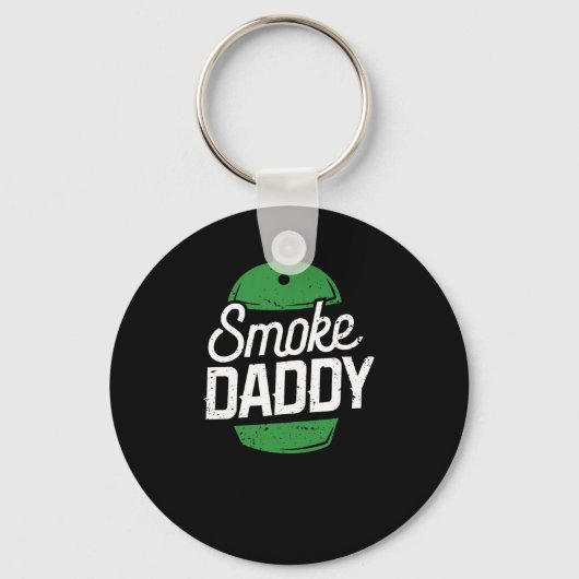 Porte-clés Fumée Papa Vert Oeuf Pitmaster Papa Bbq Grill (Recto)