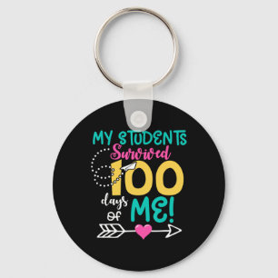 Porte-clés Fun 100e jour d'école Mon élève a survécu 100 jo