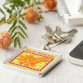 Porte-clés Fun at the Beach Whimsy Octopus Yellow Orange (Côté)