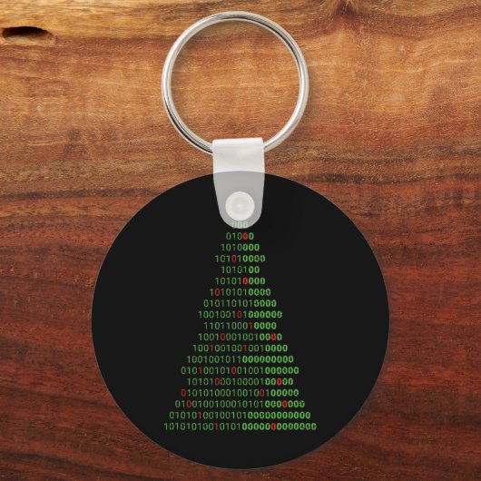 Porte-clés Fun Binary Christmas Tree Computer Programmers And (Recto)