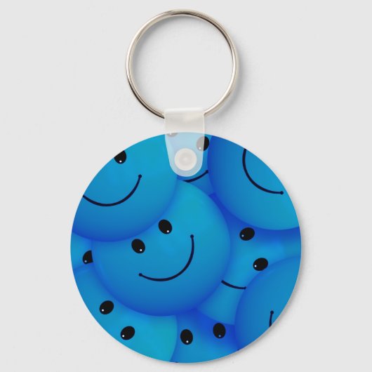 Porte-clés Fun Cool Happy Blue Faces (Recto)