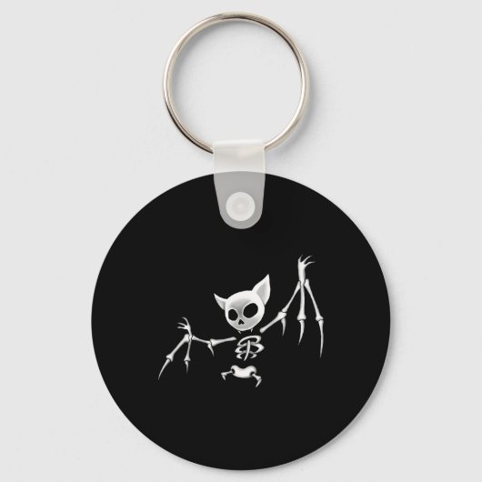 Porte-clés Fun Effrayant Flying Dark Skeleton Bat Halloween C (Recto)