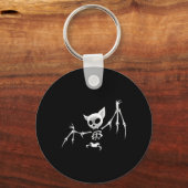 Porte-clés Fun Effrayant Flying Dark Skeleton Bat Halloween C (Recto)