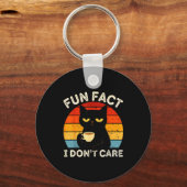 Porte-clés Fun Fact I Don't Care Funny Black Cat Saying Quote (Recto)