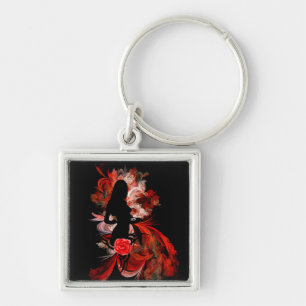 Porte-clés Fun flirt adulte romantique femme sur rouge