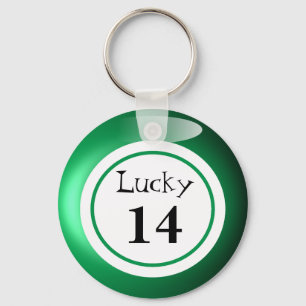 Porte-clés Fun Green Lucky Number Bingo Ball Thème