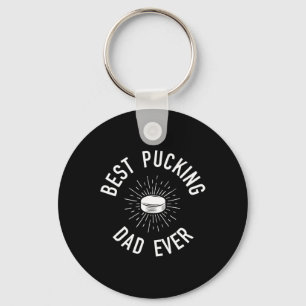 Porte-clés Fun Hockey Papa Pun Cadeaux Meilleur Pucking Papa