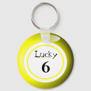 Porte-clés Fun Jaune Lucky Numéro Bingo Ball Thème