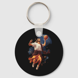Porte-clés Fun Jesus Jouer Basketball
