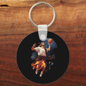 Porte-clés Fun Jesus Jouer Basketball (Recto)