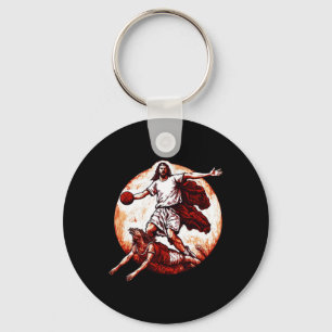 Porte-clés Fun Jésus Traversant Le Diable Christian Bysketby