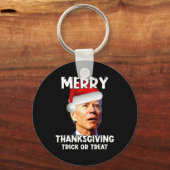 Porte-clés Fun Joe Biden Santa Hat Joyeux Thanksgiving Christ (Recto)