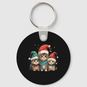 Porte-clés Fun Kittens Noël Noël Noël Arbre lumières Noël Cha